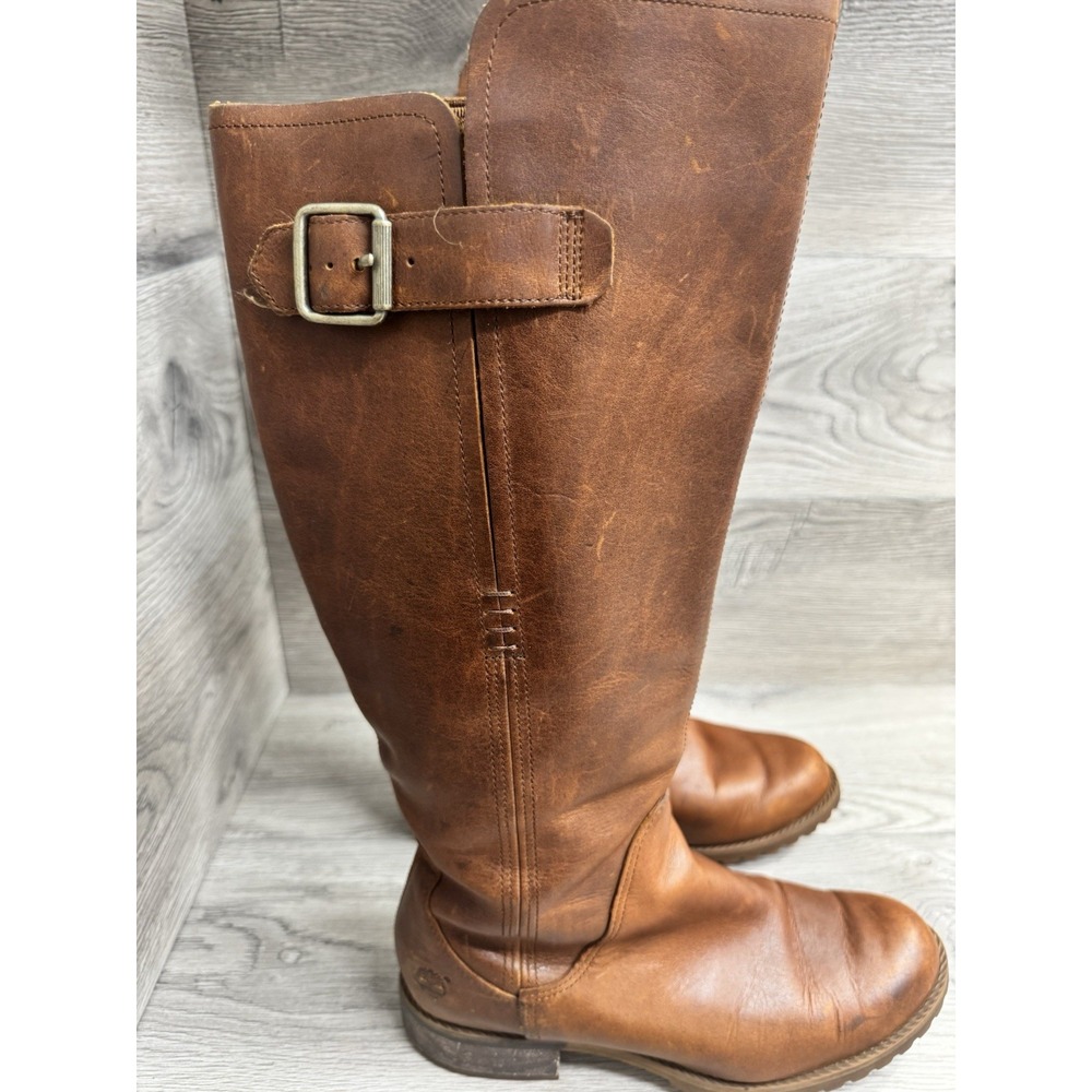Timberland Women's Bandfield Tall Waterproof Brown Boot size 7 Side zip
